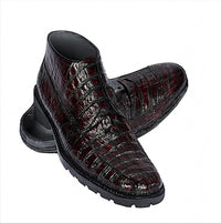 Los Altos Black Cherry Caiman Belly Lugz Sole Mens Boots