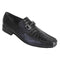 Los Altos  Black Crocodile Lizard Metal Bit Loafers