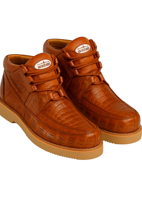 Los Altos Casual Cognac Full Caiman Skin Sneakers
