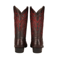 Los Altos Men's Black Cherry Caiman Belly Round Toe Boots
