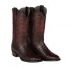 Los Altos Men's Black Cherry Caiman Belly Round Toe Boots