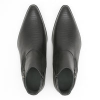 Los Altos Men's Black Genuine Lizard Ankle Boots