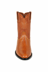 Los Altos Men's Genuine Lizard Teju Skin Saddle Zipper Roper Toe Boot