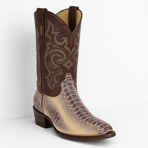 Los Altos Men's Natural Ostrich Leg Boots