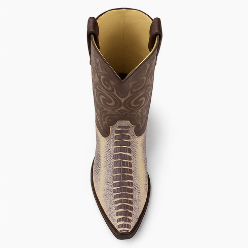 Los Altos Men's Natural Ostrich Leg Boots