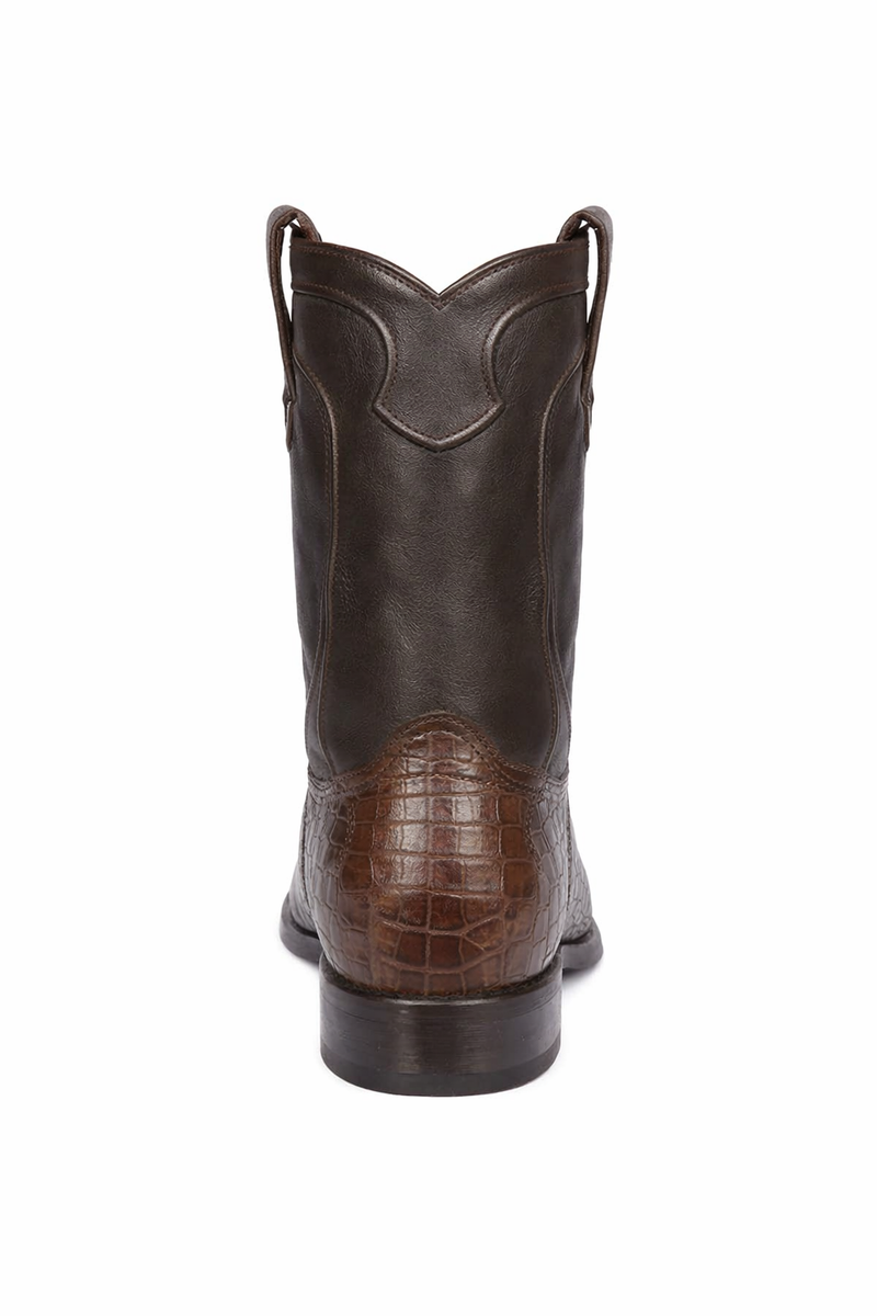 Los Altos Mens Original Caiman Belly Brown Roper Toe Boot – OvercoatUSA