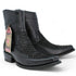 Los Altos Men's Original Python Skin European Toe Short Boots - Black 76BFN5705
