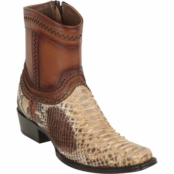 Los Altos Men's Original Python Skin European Toe Short Boots - Oryx 76B5711