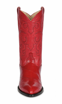 Mens Red Eel Cowboy Boots J-Toe