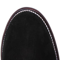 Los Altos Men's Round Toe Suede Leather Short Boots - Black 50B6305