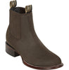 Los Altos Men's Round Toe Suede Leather Short Boots - Chocolate 50B6359