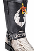 Los Altos Natural & Black Python Biker Boots