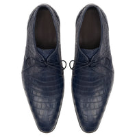 Los Altos Navy Genuine Caiman Belly Lace Up