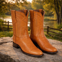 Men's Los Altos Original Leather Boots Roper Toe - Black 692105
