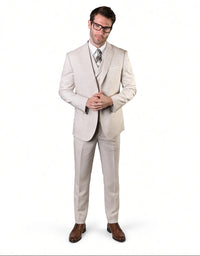 Mens Ticket Pocket Peak Lapel Double breasted Vest 100% Wool Tom Ford Style Modern Fit in Color "Tan" By Statement
