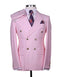 Designer Mens Double Breasted Gold Button Suit in Pink