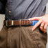 Marco Di Milano Luciano Belt: Navy & Brown Leather Dress Shoe