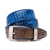Marco Di Milano Luciano Belt: Navy & Brown Leather Dress Shoe