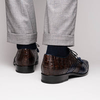 Marco Di Milano Luciano - Navy Brown Leather Loafer