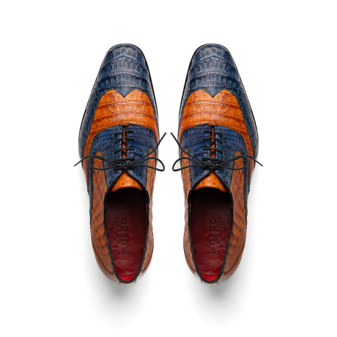 Marco Di Milano Luciano Crocodile Classic Wingtip Dress Shoes Oxfords