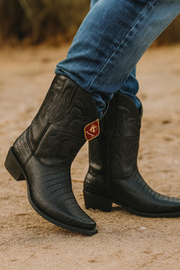 King Exotic Men's Caiman Belly Snip Toe Boots