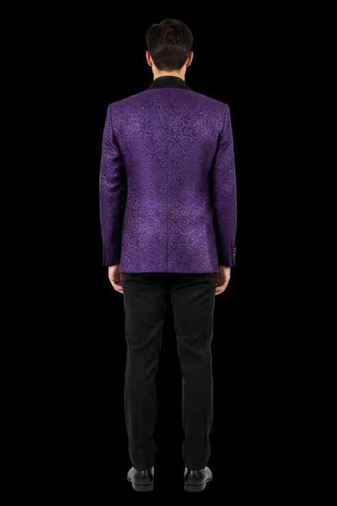 Alberto Nardoni Purple Notch Lapel Floral Sportcoat