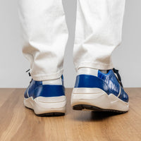 Marco_Di_Milano Lyon: Blue Leather & White Accent Dress Shoe