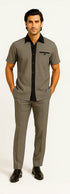 Men’s Houndstooth Walking Suit by Dreams by Zacchi – 2 Piece Lei sure Set in black/white- $99