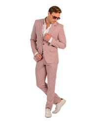 Giovanni Testi Blush Color Suit For Men - Mauve Suit - Wedding  Slim Fit  Suits