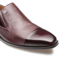 Mens Mezlan Modern Cap-Toe Slip-On Loafer Premium Calfskin That Bridges The Gap Between Formal Oxfords & Everyday Loafers In Color Burgundy