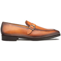 Mezlan Salato Leather / Rubber Strap Loafer Dark Cognac (20965)