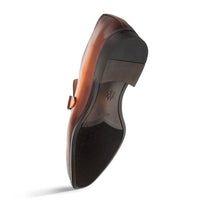 Mezlan Salato Leather / Rubber Strap Loafer Dark Cognac (20965)