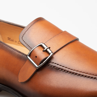 Mezlan Salato Leather / Rubber Strap Loafer Dark Cognac (20965)