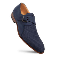 Mezlan Ayllon Woven Suede Monk Strap Blue (21520)