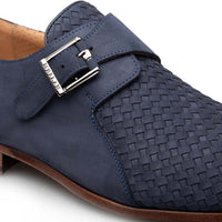 Mezlan Ayllon Woven Suede Monk Strap Blue (21520)