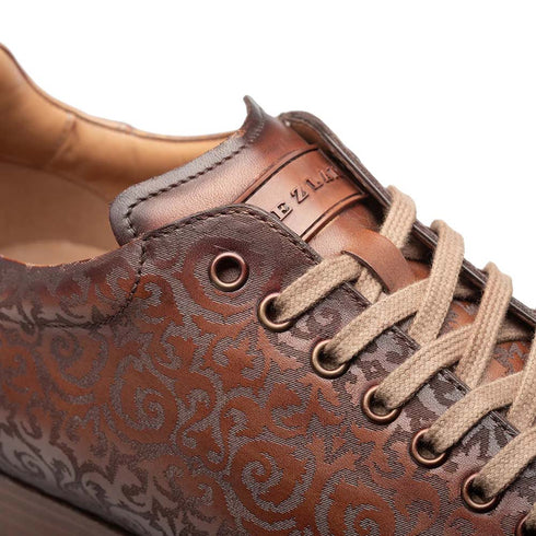 Mezlan Portico Laser-Print Sneaker Cognac / Rust (21577)