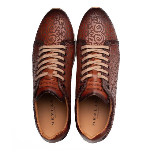 Mezlan Portico Laser-Print Sneaker Cognac / Rust (21577)