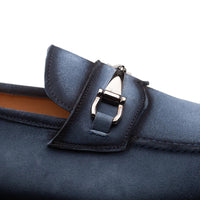 Mezlan Bracco Suede Ornament Loafer Blue (21735)