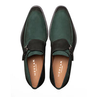 Mezlan Diesel Suede Monk Strap Forest (21745)