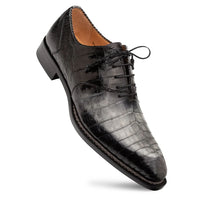Mezlan Westside Two-Tone Crocodile Oxford Pearl Grey / Black (50172-F)