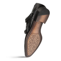 Mezlan Doyers Crocodile Double Monk Strap Black (50176-F)