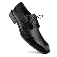 Mezlan Ugo Crocodile Square Toe Lace Up Derby Blue (50200-F)