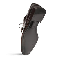 Mezlan Ugo Crocodile Square Toe Lace Up Derby Brown (50200-F)