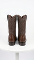 Los Altos Men's Genuine Full Quill Ostrich Brown Roper Toe Boots