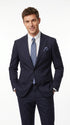 Men’s Navy Linen Suit for Beach Wedding, Summer Dress Suit with Jacket and Pants