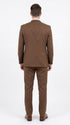 Men’s Brown Sharkskin 3-Piece Suit – Regular Fit Single-Breasted Wedding, Business and Formal Suit