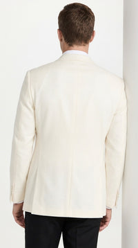 Men’s Ivory Double Breasted Tuxedo Dinner Jacket, Cream Off White Formal Wedding Blazer