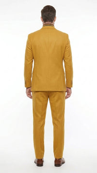 Men’s Travis Kelce Inspired Yellow Suit, Mustard Gold 2 Piece Fashion Suit for Parties and Events