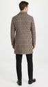 Men’s Black and White Plaid Wool Peacoat, Formal Winter Dress Coat for Business and Casual Wear