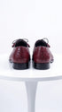 Los Altos Men’s Burgundy Crocodile Shoes, Exotic Gator Lace-Up Formal Dress Shoes
